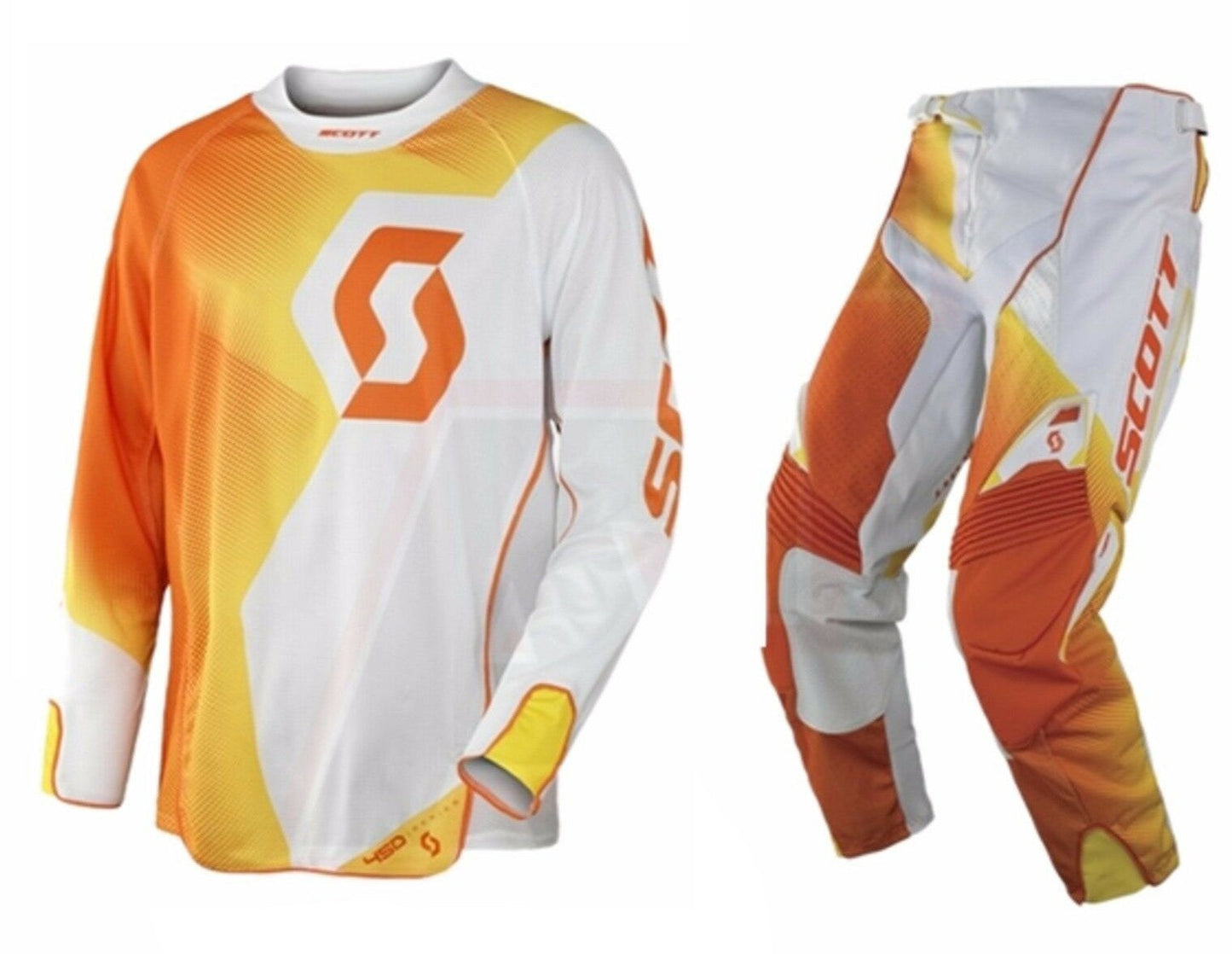 SCOTT RACING Adult Offroad Jersey - SALE - Size Mens Large - White Orange Yellow