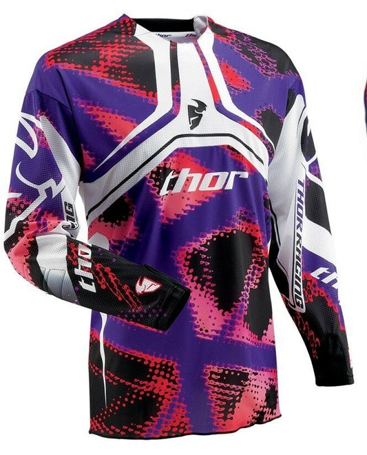 THOR RACING Adult Offroad Jersey - SALE - Size Mens Large - Purple Red  Pink White Black