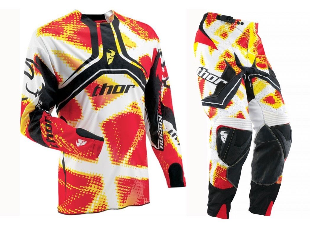 Adult Offroad Jersey - SALE - Thor Racing - Size Mens Medium - Red Yellow Orange Black White