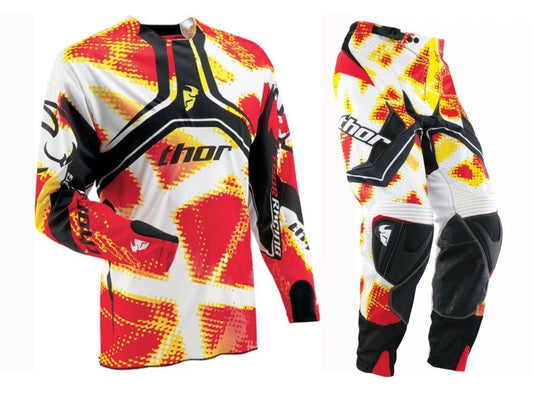Adult Offroad Jersey - SALE - Thor Racing - Size Mens Large - Red Yellow Orange Black White