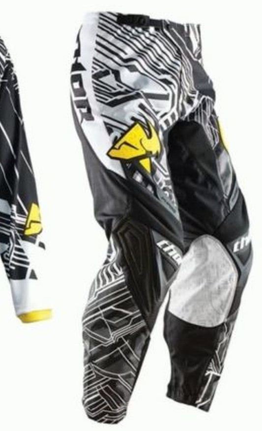 THOR RACING MX BMX pants youth kids boys girls yellow black Size 26" (10) SALE