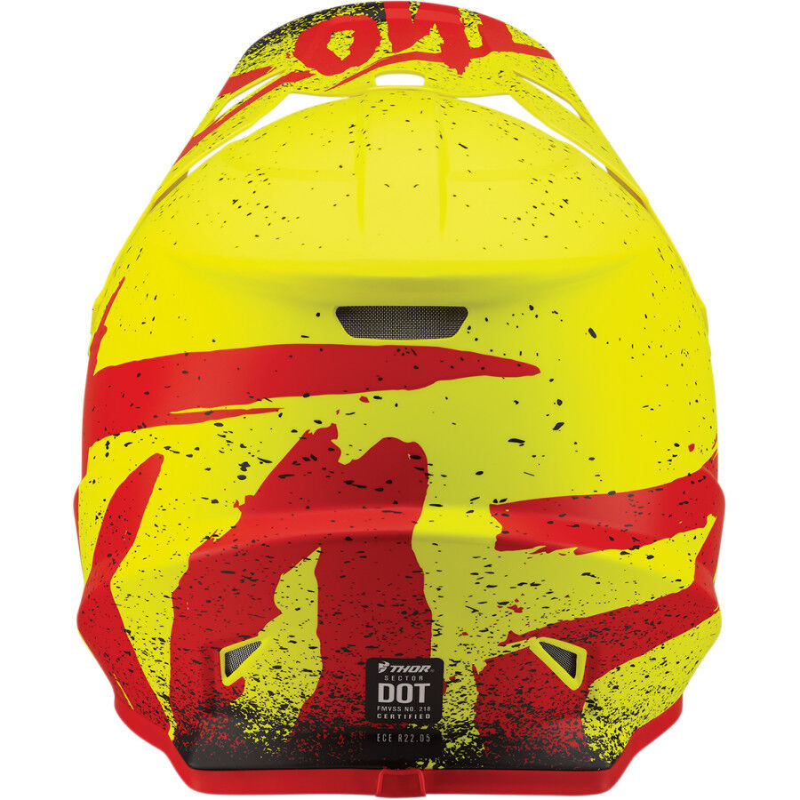 THOR RACING adults mens womens offroad helmet - hi vis fluro yellow red black Size SMALL 55-56cm