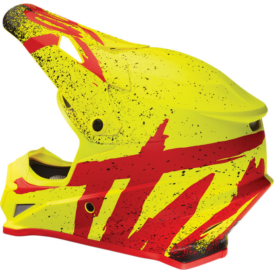 THOR RACING adults mens womens offroad helmet - hi vis fluro yellow red black Size SMALL 55-56cm