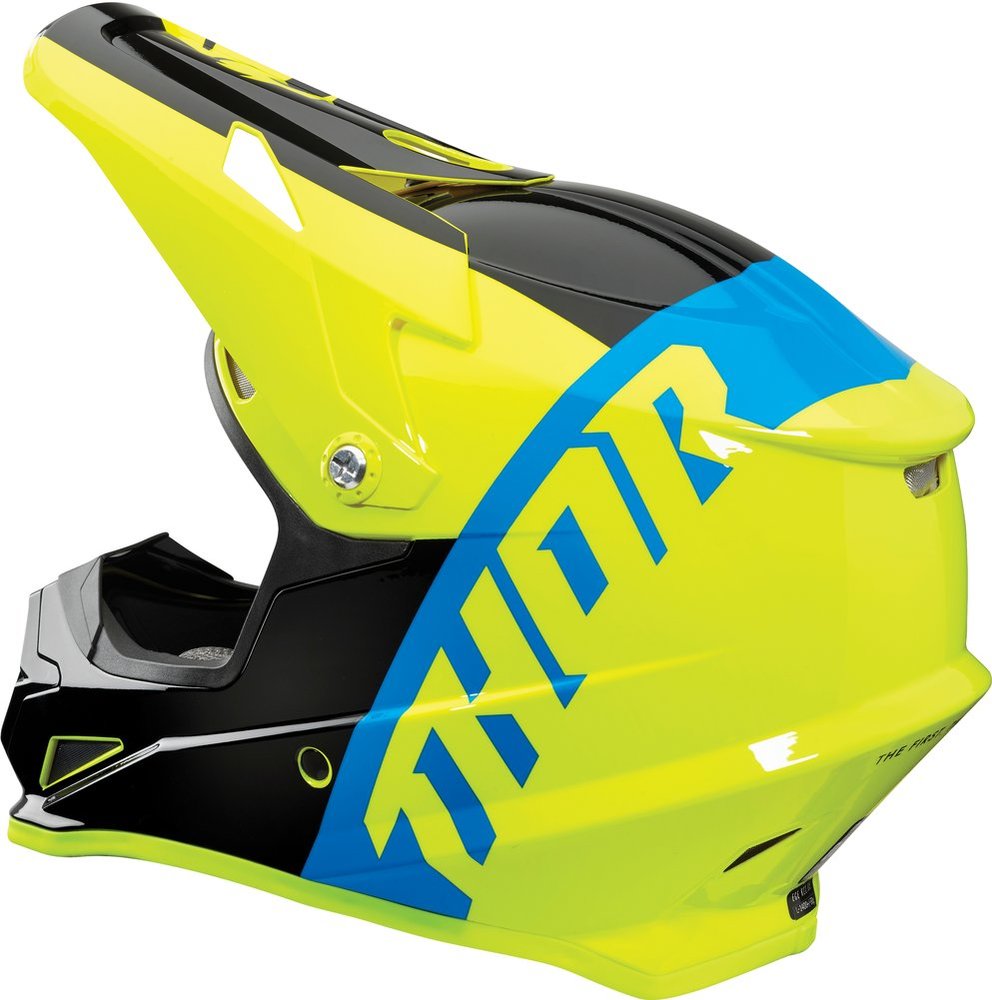 THOR RACING adults mens womens offroad helmet - hi vis yellow blue Size MEDIUM 57-58cm