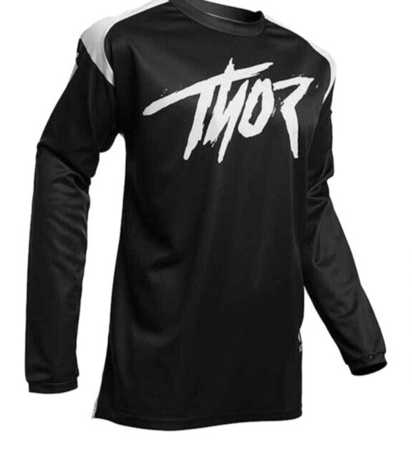 THOR RACING Adult Offroad Jersey - SALE - Size Mens Medium - Black White