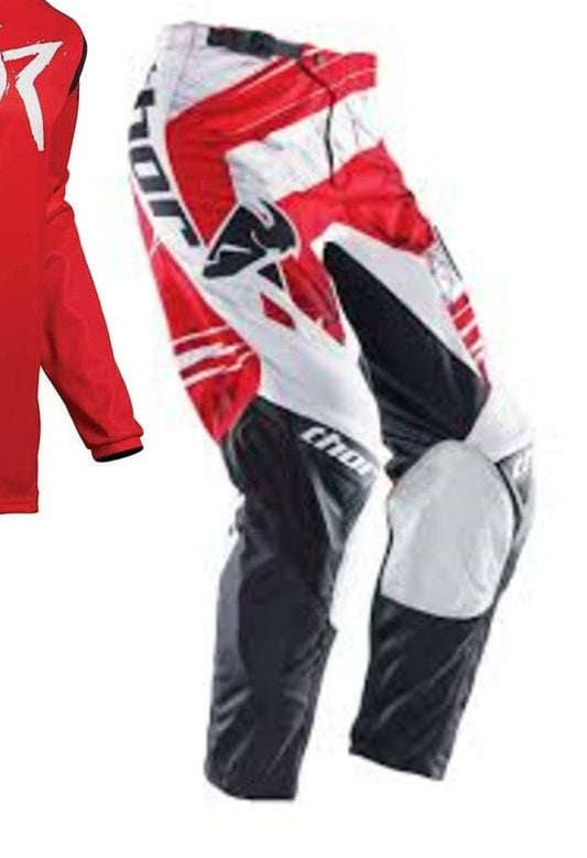 THOR RACING MX BMX pants youth kids boys girls red white black Size 26" (10) SALE