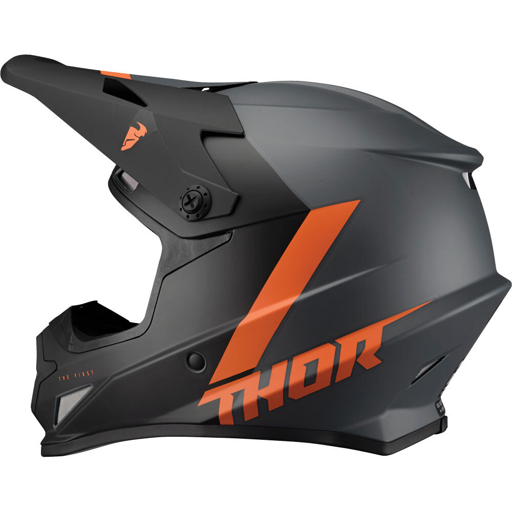 THOR adults mens womens offroad helmet - orange black Size XS 53-54cm