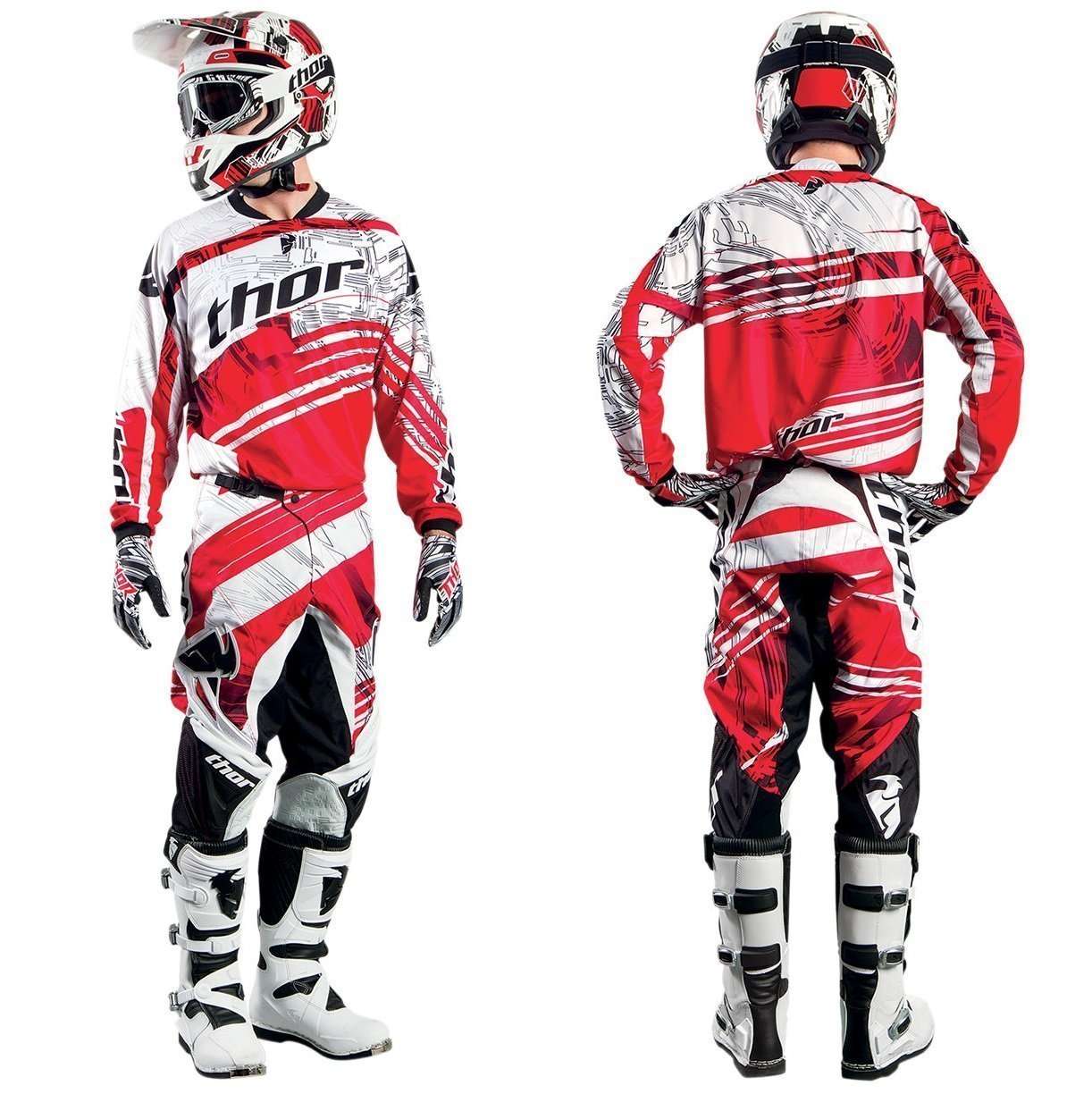 THOR RACING BMX MX offroad mens pants - SALE - Size 36" - Black Red White