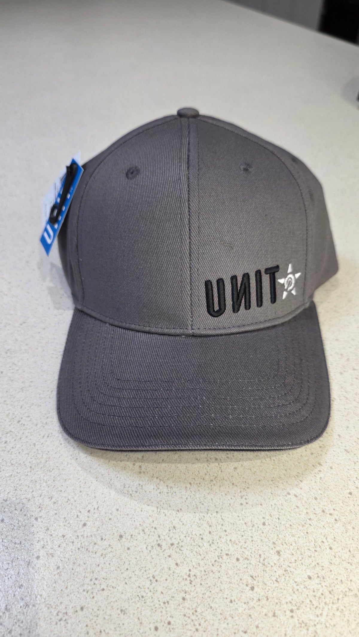 Unit Hat Grey black mens size S/M